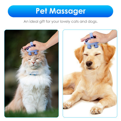 1Pc Electric Scalp Massager Rechargeable Head Mssager IPX7 Waterproof Dog Cat Massager With Red Light 3 Modes 3 Types Of Massage Claws For Men Women Elders