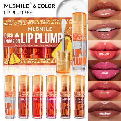 MLSMILE Lip Plumping Glaze Kit  6PCS Duckbill Applicators  Instant Volume   Hydration  K  Beauty Inspired Lip Treatment For Fuller Looking Lips
